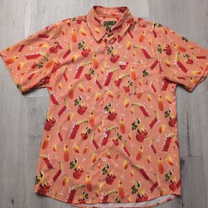 Dixxon Flannel Co Shirt Men's M Orange The Hang Over Brunch Short Sleeve